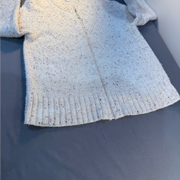 Dressbarn Full Zip Sweater  Blue, Black, White Tweed, Size XL Acrylic/Wool Blend - Picture 7 of 16